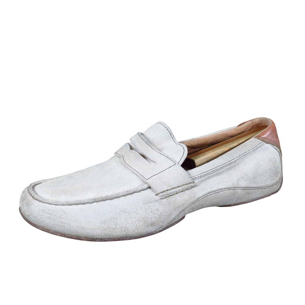 Fossil Penny Loafer Men Shoe Size 11‎ Casual Driving Moccasin Suede Off-White